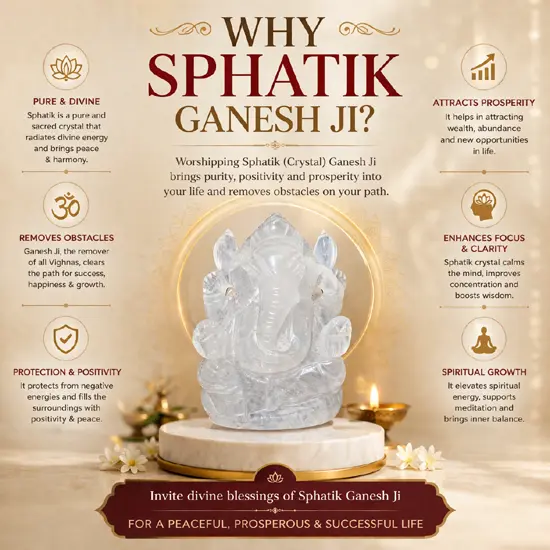 Sphatik Ganesh ji (white)